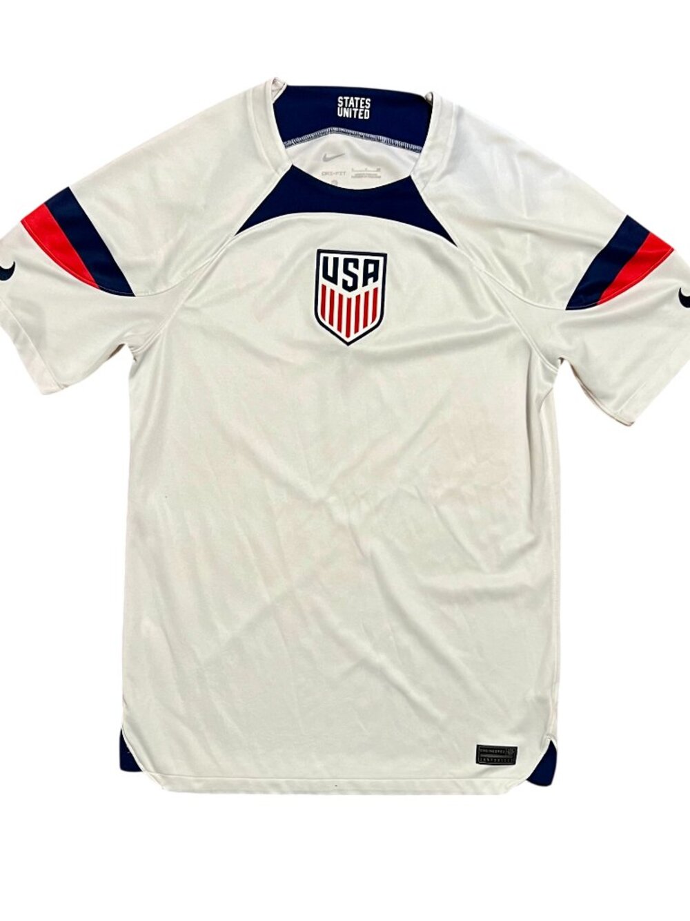USA Nike 2020 White Home USMNT Soccer Dri-Fit Jersey, Men's Small
